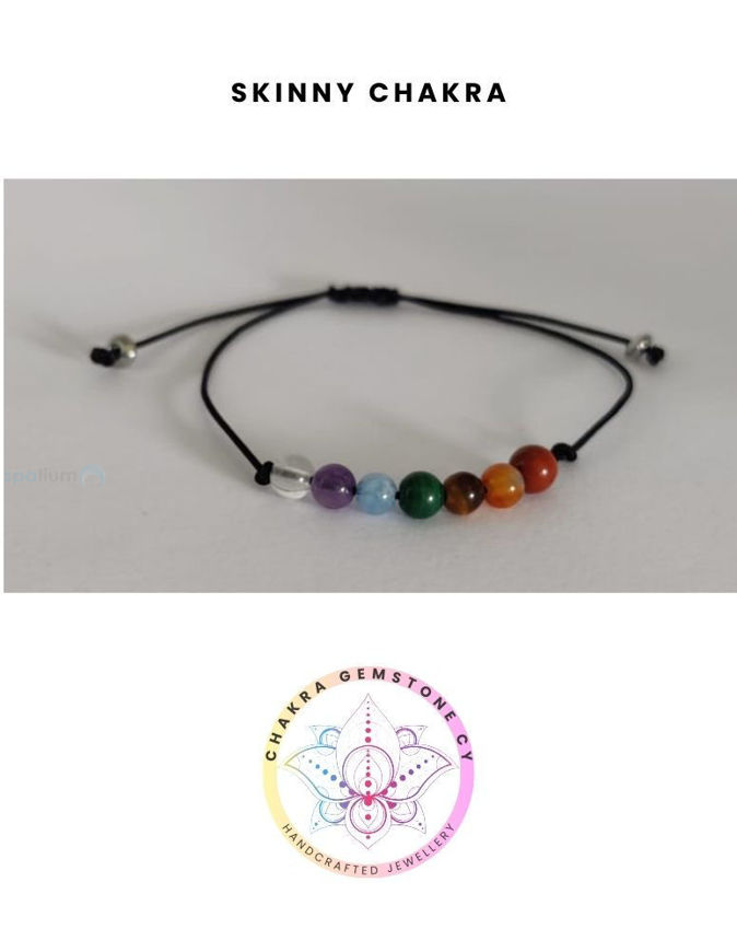 Εικόνα της 7 Chakra Natural Gemstone Energy Bracelet with adjustable cord  16-22CM Mini Bracelet