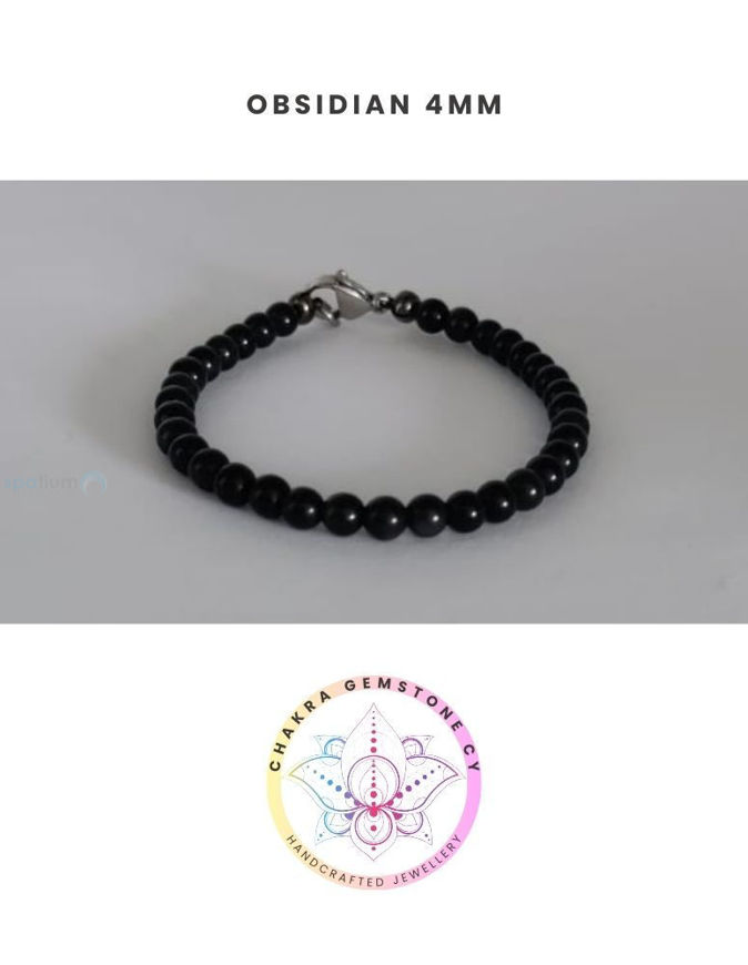 Picture of Obsidian Energy Bracelet - STONE OF STRENGTH. 16CM