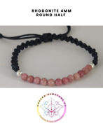 Picture of Pink Rhodonite Energy Bracelet - STONE OF COMPASSION. 16-22CM Half Bracelet