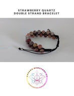 Picture of Strawberry Quartz Energy Bracelet - STONE OF MENTAL WELLBEING. 16-22CM ADJUSTABLE Double Bracelet