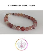 Εικόνα της Strawberry Quartz Energy Bracelet - STONE OF MENTAL WELLBEING. 16CM