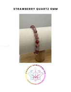 Εικόνα της Strawberry Quartz Energy Bracelet - STONE OF MENTAL WELLBEING. 16CM