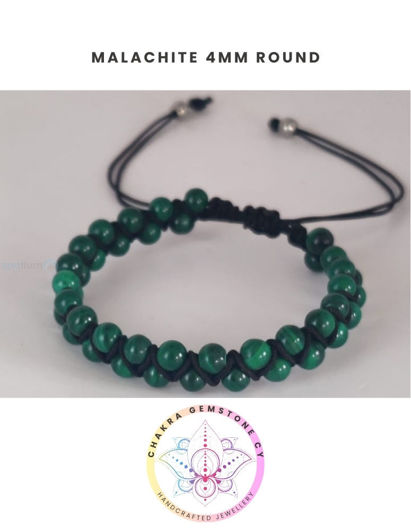 Εικόνα της Malachite Energy Bracelet - STONE OF TRANSFORMATION. 16-22CM ADJUSTABLE Double Bracelet