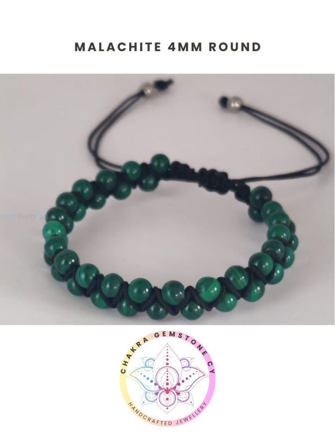Picture of Malachite Energy Bracelet - STONE OF TRANSFORMATION. 16-22CM ADJUSTABLE Double Bracelet