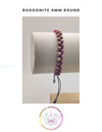 Picture of Pink Rhodonite Energy Bracelet - STONE OF COMPASSION. 16-22CM ADJUSTABLE Double Bracelet