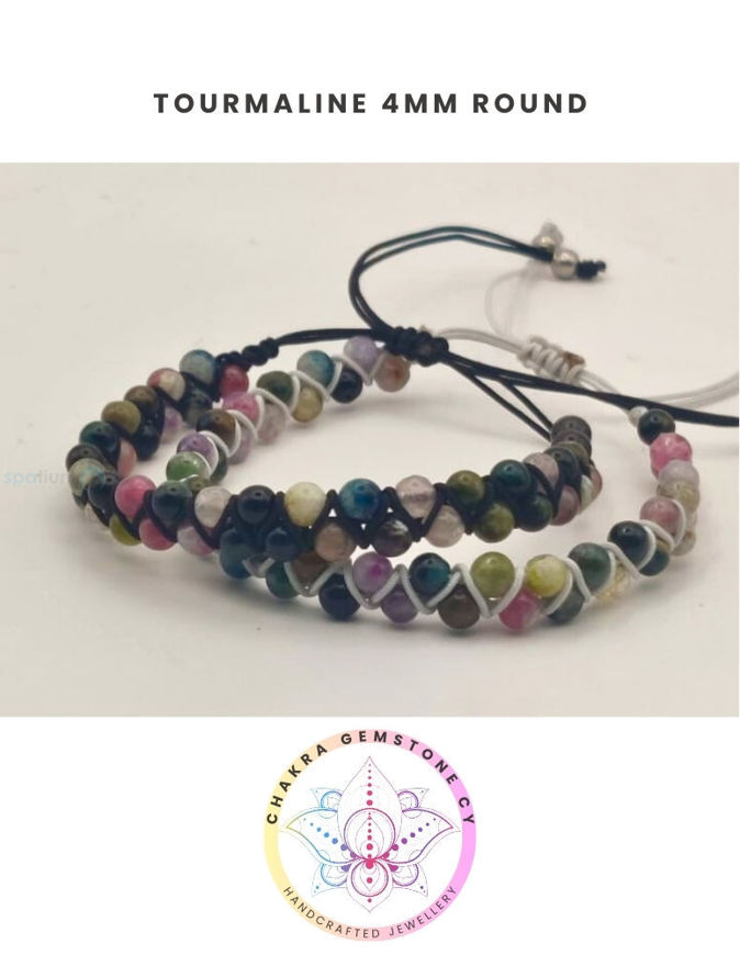 Εικόνα της Tourmaline Energy Bracelet. STONE OF HEALING. 16-22CM ADJUSTABLE Double Bracelet