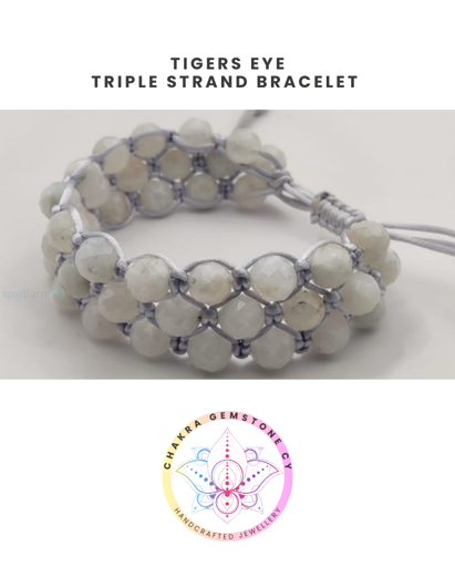 Εικόνα της Rose Quartz Energy Bracelet- STONE OF LOVE. 16-22CM 8MM ADJUSTABLE TRIPLE STRAND