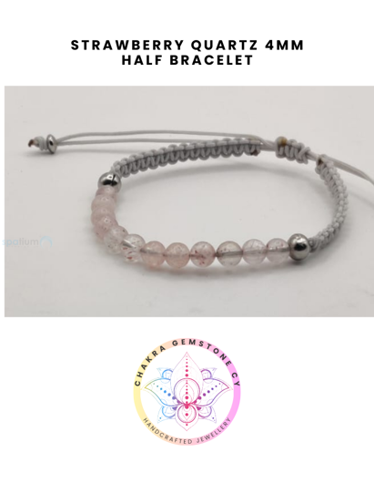 Εικόνα της Strawberry Quartz Energy Bracelet - STONE OF MENTAL WELLBEING. 16-22CM Half Bracelet